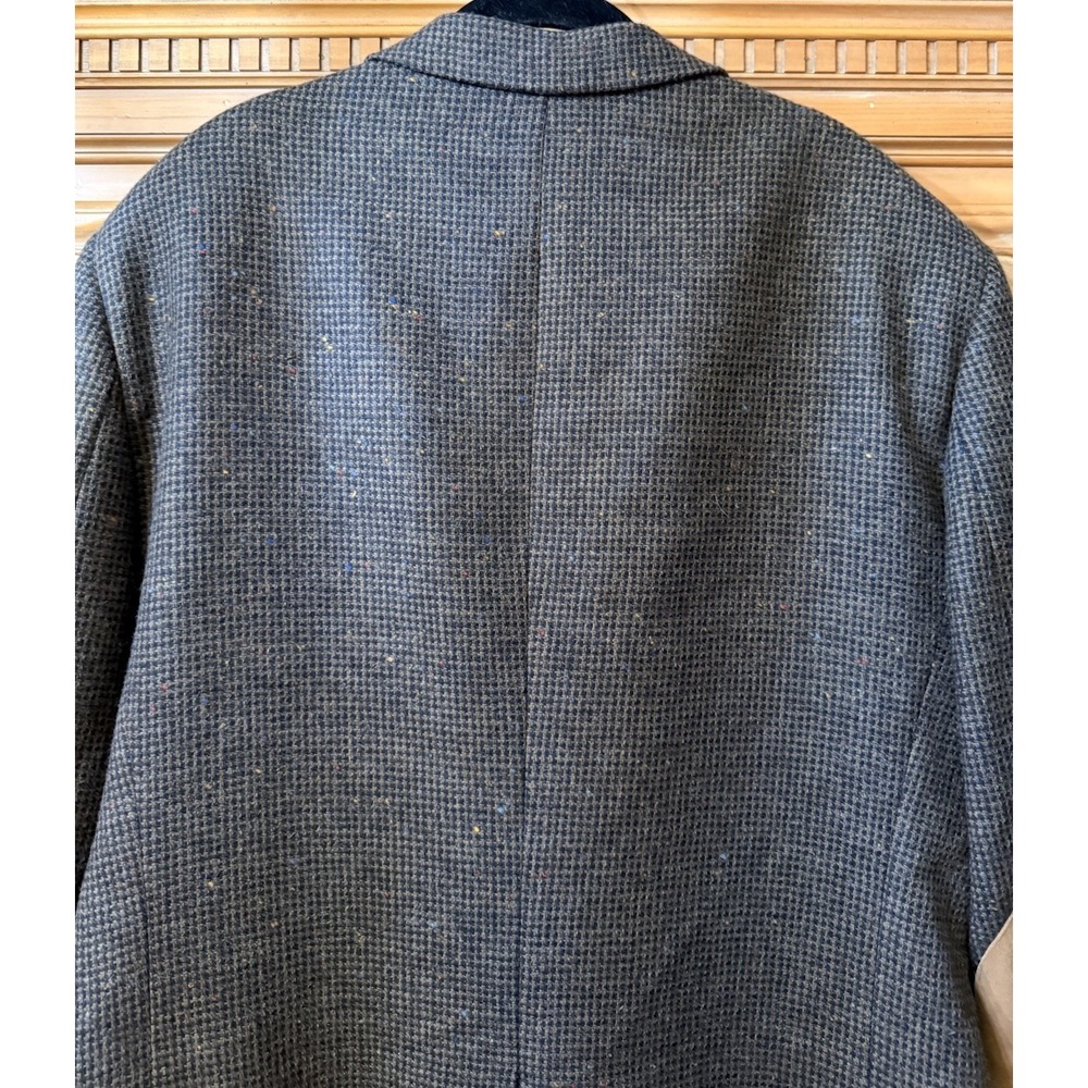 English Manor Men's Tweed Sport Coat Blazer Two Button Brown Wool Size 46L - Picture 8 of 16